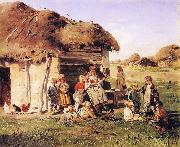 Vladimir Makovsky Village Children France oil painting artist